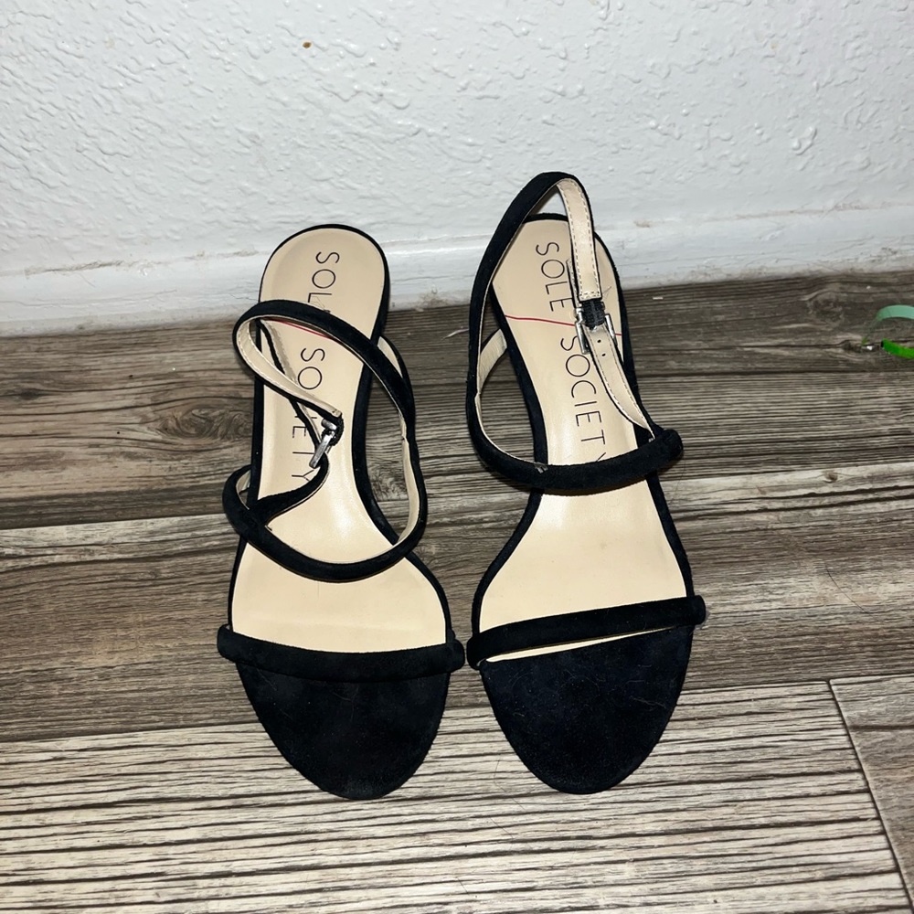 Black strappy heels